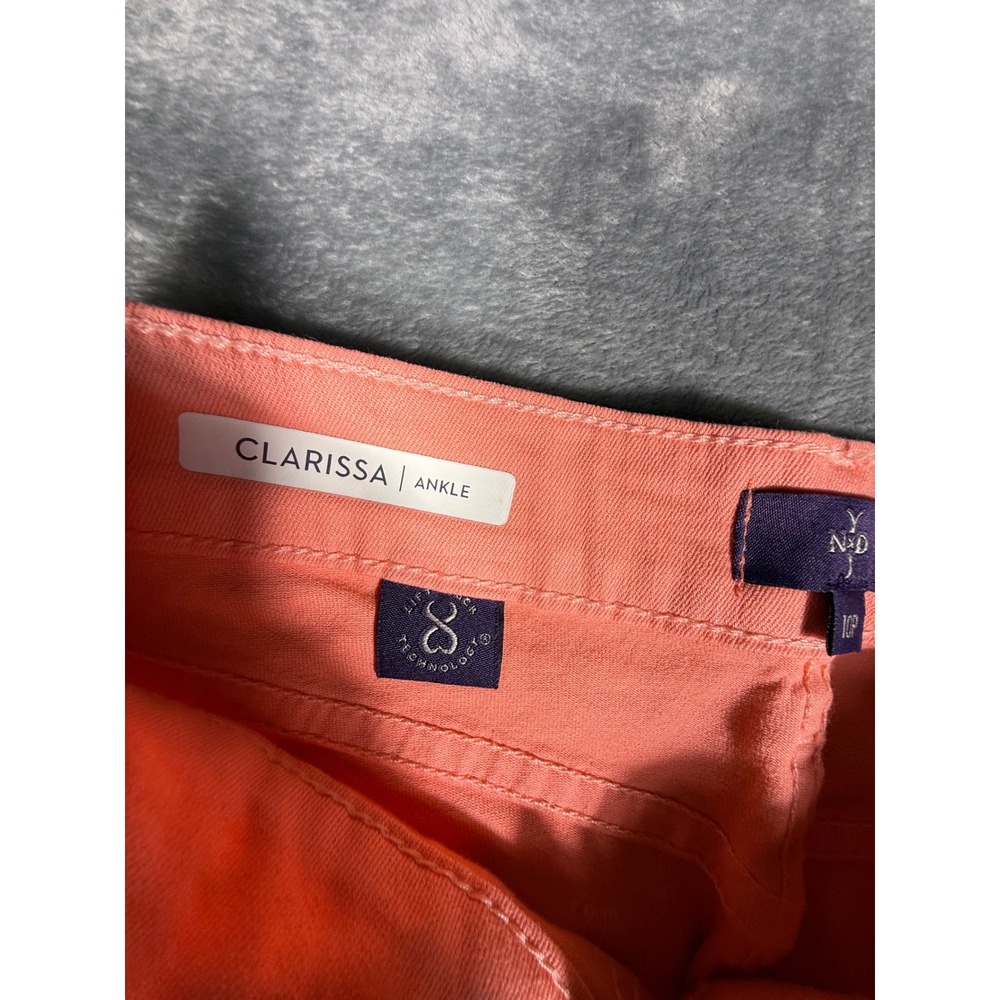NYDJ Clarissa Ankle Skinny Jeans Bright Coral Pink Womens Size 10P Petite NWT - Picture 11 of 14